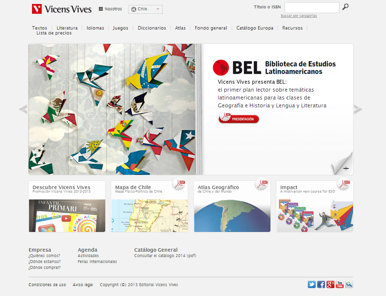 Diseño y desarrollo de las páginas web de Vicens Vives en Sudamérica 